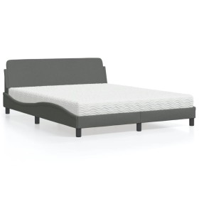 Bed with dark gray fabric mattress 160x200 cm by vidaXL, Beds and slatted bases - Ref: Foro24-3208425, Price: 404,49 €, Disco...