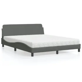 Bed with dark gray fabric mattress 160x200 cm by vidaXL, Beds and slatted bases - Ref: Foro24-3208425, Price: 378,44 €, Disco...