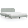 Bed with light gray velvet mattress 160x200 cm by vidaXL, Beds and slatted bases - Ref: Foro24-3208431, Price: 367,57 €, Disc...