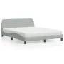Cama con colchón terciopelo gris claro 160x200 cm de vidaXL, Camas y somieres - Ref: Foro24-3208431, Precio: 348,46 €, Descue...