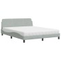 Bed with light gray velvet mattress 160x200 cm by vidaXL, Beds and slatted bases - Ref: Foro24-3208431, Price: 367,57 €, Disc...