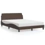 Cama con colchón cuero sintético marrón 140x200 cm de vidaXL, Camas y somieres - Ref: Foro24-3208419, Precio: 374,85 €, Descu...