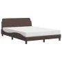Cama con colchón cuero sintético marrón 140x200 cm de vidaXL, Camas y somieres - Ref: Foro24-3208419, Precio: 374,85 €, Descu...