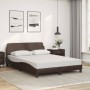 Bed with brown synthetic leather mattress 140x200 cm by vidaXL, Beds and slatted bases - Ref: Foro24-3208419, Price: 381,89 €...
