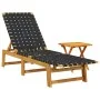 Tumbona con mesa madera maciza de acacia y tela negra by vidaXL, Loungers - Ref: Foro24-3214213, Price: 148,02 €, Discount: %