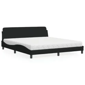 Cama con colchón de tela negro 180x200 cm de vidaXL, Camas y somieres - Ref: Foro24-3208446, Precio: 408,94 €, Descuento: %