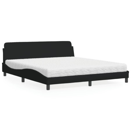 Bed with black fabric mattress 180x200 cm by vidaXL, Beds and slatted bases - Ref: Foro24-3208446, Price: 415,28 €, Discount: %