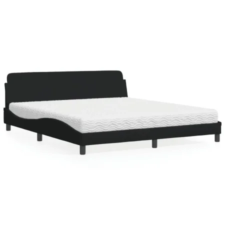 Bed with black fabric mattress 180x200 cm by vidaXL, Beds and slatted bases - Ref: Foro24-3208446, Price: 409,32 €, Discount: %