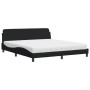 Cama con colchón de tela negro 180x200 cm