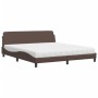 Cama con colchón cuero sintético marrón 180x200 cm de vidaXL, Camas y somieres - Ref: Foro24-3208459, Precio: 363,39 €