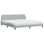 Bed with light gray velvet mattress 200x200 cm by vidaXL, Beds and slatted bases - Ref: Foro24-3208471, Price: 436,47 €, Disc...