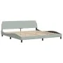 Bed with light gray velvet mattress 200x200 cm by vidaXL, Beds and slatted bases - Ref: Foro24-3208471, Price: 436,47 €, Disc...