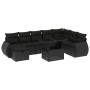 Set de sofás de jardín 8 piezas y cojines ratán sintético negro by vidaXL, Garden sets - Ref: Foro24-3275185, Price: 616,94 €...