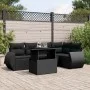 Set de sofás de jardín 6 piezas y cojines ratán sintético negro by vidaXL, Garden sets - Ref: Foro24-3268515, Price: 471,72 €...