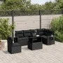 Set de sofás de jardín 7 pzas con cojines ratán sintético negro by vidaXL, Garden sets - Ref: Foro24-3267935, Price: 530,60 €...