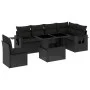 Set de sofás de jardín 7 pzas con cojines ratán sintético negro by vidaXL, Garden sets - Ref: Foro24-3267935, Price: 530,60 €...