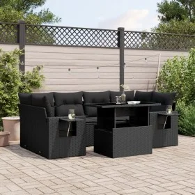 Set de sofás de jardín 7 pzas con cojines ratán sintético negro by vidaXL, Garden sets - Ref: Foro24-3267755, Price: 518,11 €...