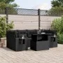 Set de sofás de jardín 7 pzas con cojines ratán sintético negro by vidaXL, Garden sets - Ref: Foro24-3267755, Price: 518,11 €...