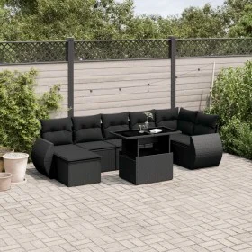 Set de sofás de jardín 8 piezas y cojines ratán sintético negro von vidaXL, Gartensets - Ref: Foro24-3268685, Preis: 586,83 €...