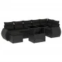 Set de sofás de jardín 8 piezas y cojines ratán sintético negro de vidaXL, Conjuntos de jardín - Ref: Foro24-3268685, Precio:...