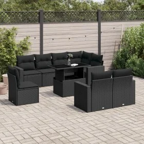 Set de sofás de jardín 8 piezas y cojines ratán sintético negro von vidaXL, Gartensets - Ref: Foro24-3267405, Preis: 669,43 €...