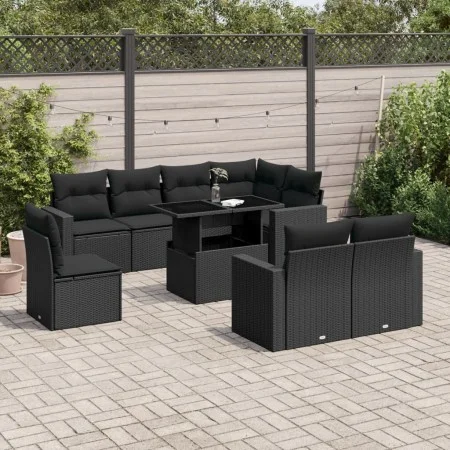 Set de sofás de jardín 8 piezas y cojines ratán sintético negro von vidaXL, Gartensets - Ref: Foro24-3267405, Preis: 669,43 €...