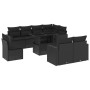 Set de sofás de jardín 8 piezas y cojines ratán sintético negro by vidaXL, Garden sets - Ref: Foro24-3267405, Price: 640,28 €...