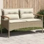 Banco de jardín y cojines ratán sintético beige 116x62,5x74 cm von vidaXL, Gartenbänke - Ref: Foro24-368403, Preis: 156,68 €,...