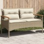 Banco de jardín y cojines ratán sintético beige 116x62,5x74 cm von vidaXL, Gartenbänke - Ref: Foro24-368403, Preis: 164,14 €,...