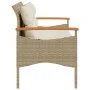 Banco de jardín y cojines ratán sintético beige 116x62,5x74 cm von vidaXL, Gartenbänke - Ref: Foro24-368403, Preis: 156,68 €,...
