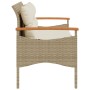 Banco de jardín y cojines ratán sintético beige 116x62,5x74 cm von vidaXL, Gartenbänke - Ref: Foro24-368403, Preis: 164,14 €,...