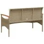 Banco de jardín y cojines ratán sintético beige 116x62,5x74 cm von vidaXL, Gartenbänke - Ref: Foro24-368403, Preis: 156,68 €,...