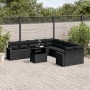 Set de sofás de jardín 11 pzas y cojines ratán sintético negro by vidaXL, Garden sets - Ref: Foro24-3267535, Price: 729,17 €,...