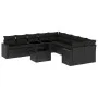 Set de sofás de jardín 11 pzas y cojines ratán sintético negro von vidaXL, Gartensets - Ref: Foro24-3267535, Preis: 762,92 €,...