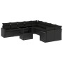 Set de sofás de jardín 11 pzas y cojines ratán sintético negro by vidaXL, Garden sets - Ref: Foro24-3267535, Price: 729,17 €,...