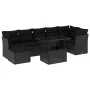 8-teiliges Gartensofa-Set und Kissen aus schwarzem Kunststoff-Rattan. von vidaXL, Gartensets - Ref: Foro24-3266745, Preis: 54...