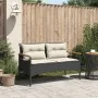 Banco de jardín y cojines ratán sintético negro 116x62,5x74 cm by vidaXL, garden benches - Ref: Foro24-368401, Price: 144,66 ...