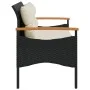 Banco de jardín y cojines ratán sintético negro 116x62,5x74 cm by vidaXL, garden benches - Ref: Foro24-368401, Price: 144,66 ...