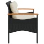 Banco de jardín y cojines ratán sintético negro 116x62,5x74 cm by vidaXL, garden benches - Ref: Foro24-368401, Price: 155,26 ...