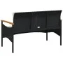 Banco de jardín y cojines ratán sintético negro 116x62,5x74 cm by vidaXL, garden benches - Ref: Foro24-368401, Price: 144,66 ...