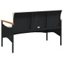 Banco de jardín y cojines ratán sintético negro 116x62,5x74 cm by vidaXL, garden benches - Ref: Foro24-368401, Price: 155,26 ...