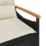Banco de jardín y cojines ratán sintético negro 116x62,5x74 cm by vidaXL, garden benches - Ref: Foro24-368401, Price: 144,66 ...