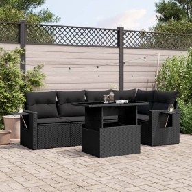 Set de sofás de jardín 6 piezas y cojines ratán sintético negro by vidaXL, Garden sets - Ref: Foro24-3267885, Price: 437,04 €...
