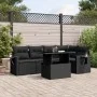 Set de sofás de jardín 6 piezas y cojines ratán sintético negro by vidaXL, Garden sets - Ref: Foro24-3267885, Price: 461,29 €...