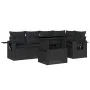 Set de sofás de jardín 6 piezas y cojines ratán sintético negro by vidaXL, Garden sets - Ref: Foro24-3267885, Price: 461,29 €...