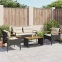 Juego de sofás jardín 4 pzas con cojines ratán sintético negro by vidaXL, Garden sets - Ref: Foro24-368398, Price: 337,48 €, ...