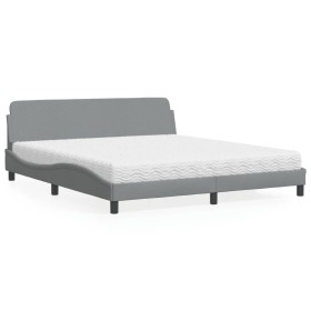 Bed with light gray fabric mattress 180x200 cm by vidaXL, Beds and slatted bases - Ref: Foro24-3208444, Price: 375,60 €, Disc...