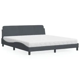 Bed with dark gray velvet mattress 180x200 cm by vidaXL, Beds and slatted bases - Ref: Foro24-3208452, Price: 389,20 €, Disco...
