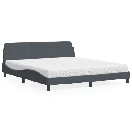 Cama con colchón terciopelo gris oscuro 180x200 cm de vidaXL, Camas y somieres - Ref: Foro24-3208452, Precio: 393,96 €, Descu...