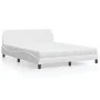 Bed with white synthetic leather mattress 160x200 cm by vidaXL, Beds and slatted bases - Ref: Foro24-3208438, Price: 355,81 €...